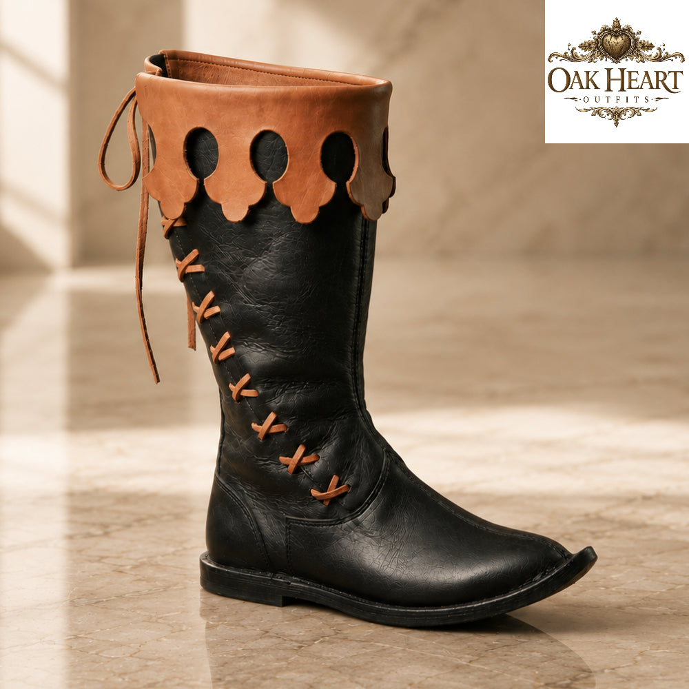 Medieval Leather Boots, Viking LARP Footwear, Renaissance Faire Boots,