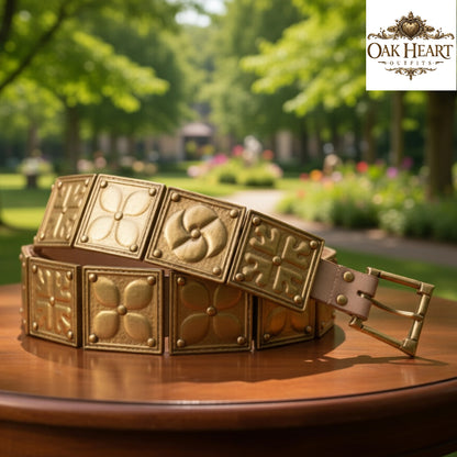 Roman Centurion Belt – Brass Leather Belt for Reenactment & LARP