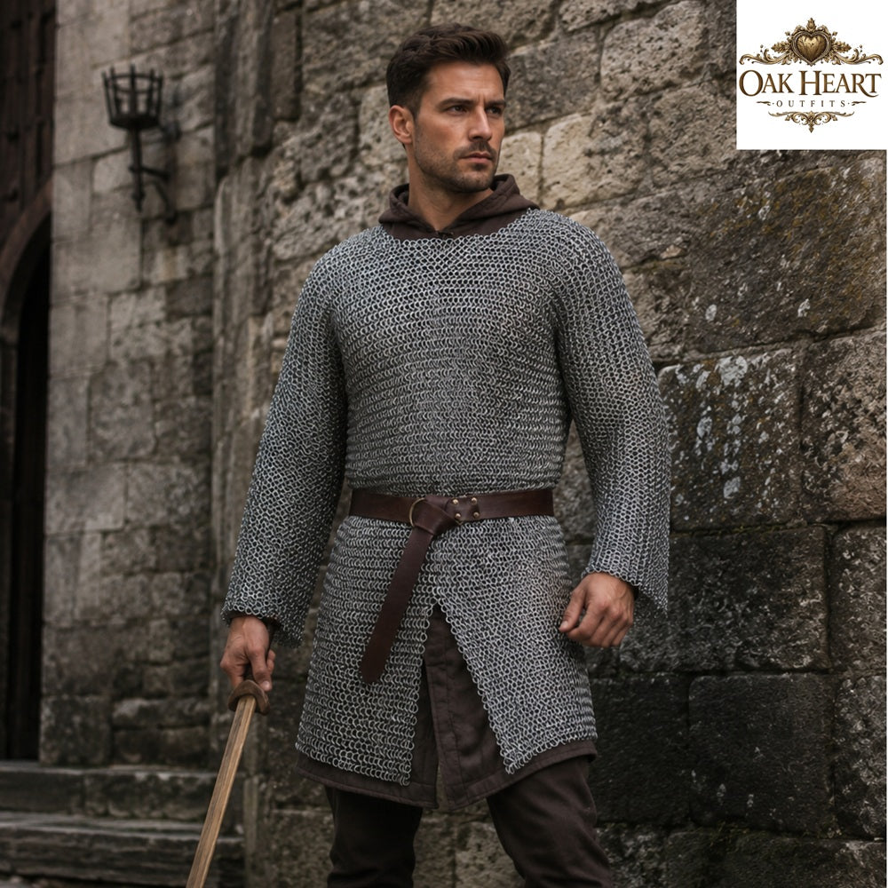 Medieval Viking Chainmail Hauberk – 6MM Round Ring Costume for Events