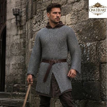 Medieval Viking Chainmail Hauberk – 6MM Round Ring Costume for Events