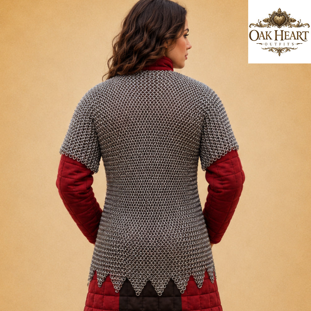 Medieval Knight Chainmail Hauberk – 9MM Riveted Rings Armor Shirt
