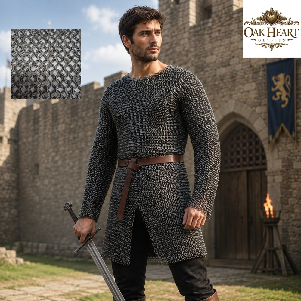Medieval Chainmail Shirt – 9mm Round Riveted Rings with Flat Washers