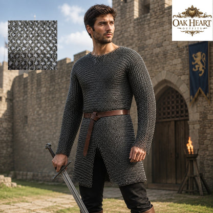 Medieval Chainmail Shirt – 9mm Round Riveted Rings with Flat Washers