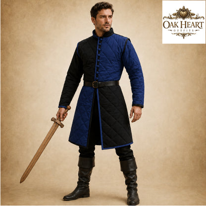 Templar Red & Black Gambeson – Historical Reenactment Armor Coat