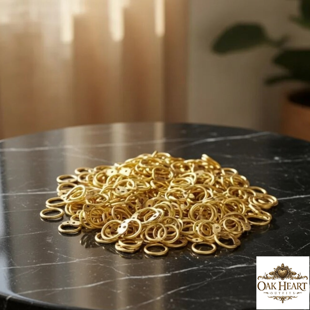 Brass Riveted Rings – Medieval Chainmail Repair Rings Natural Finish