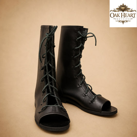 Roman Style Leather Sandals – Men’s Medieval LARP Boots