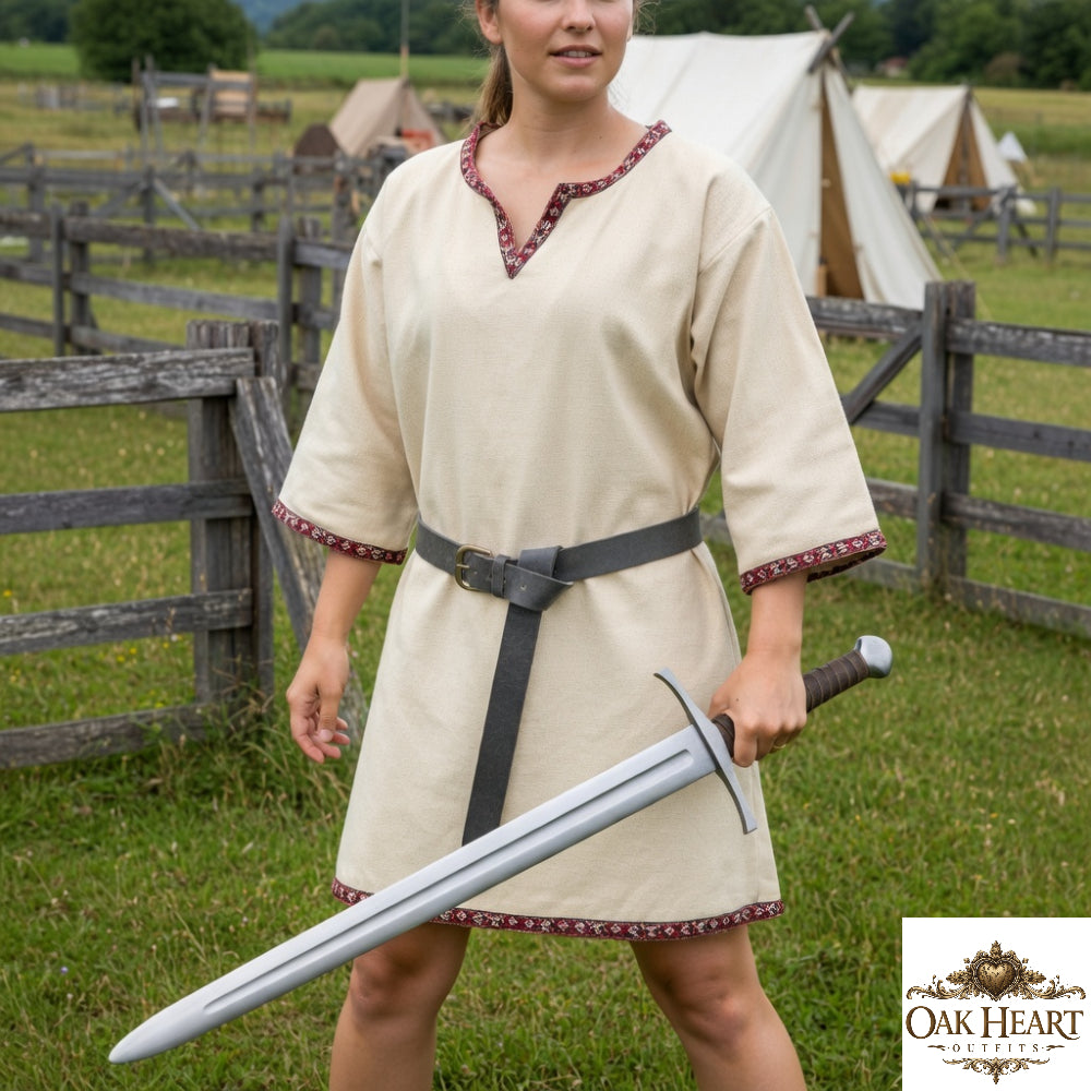 Medieval Viking Tunic Cotton Renaissance Knight Costume LARP Cosplay Clothing
