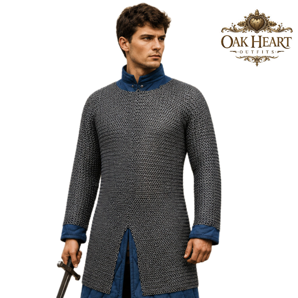 Medieval Chainmail Shirt Full Sleeve – 9MM Riveted Rings with Washers Armor