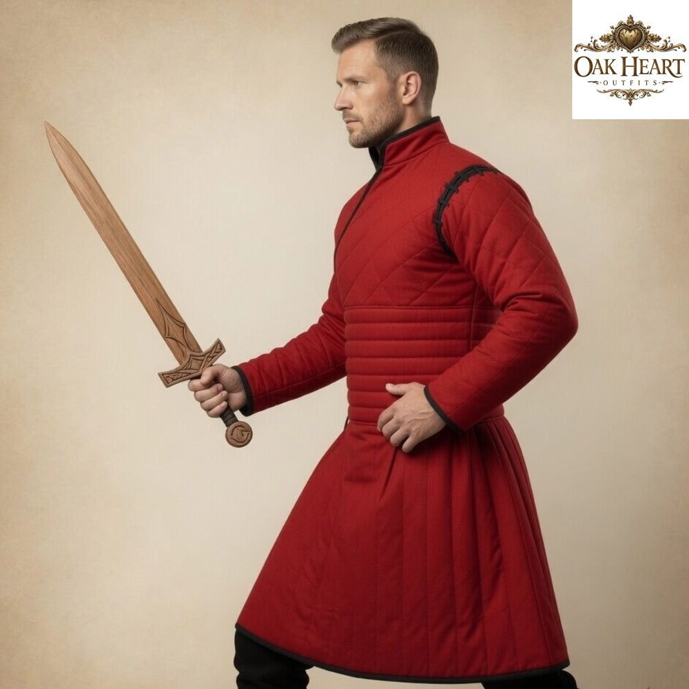 Medieval Padded Gambeson Jacket – Quilted Cotton Armor for LARP, Cosplay, SCA & Reenactment