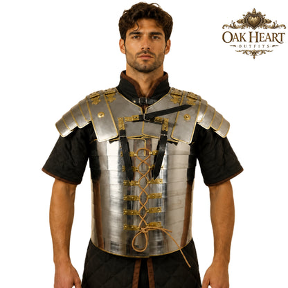 Roman Lorica Segmentata Armor, Brass Trim, 18 Gauge Steel