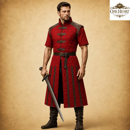 Half Sleeve Medieval Gambeson – Quilted Arming Coat for LARP, SCA & Ren Faire
