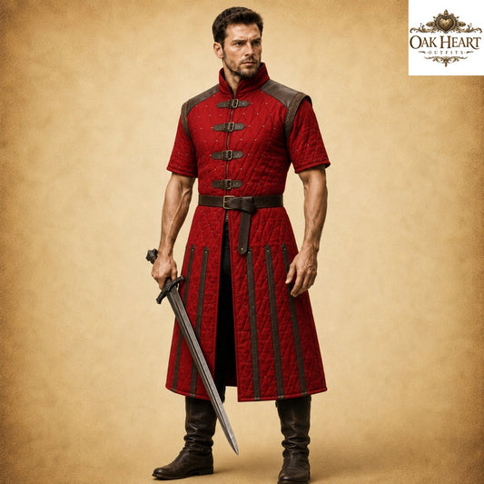 Half Sleeve Medieval Gambeson – Quilted Arming Coat for LARP, SCA & Ren Faire
