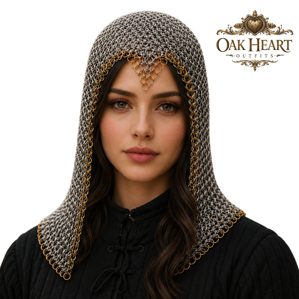 Medieval Aluminum Butted Chainmail Coif Hood – 10MM Rings Lightweight Armor