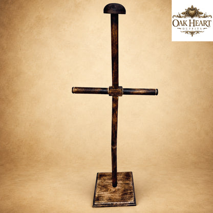 Handcrafted Wooden Lorica Stand | Heavy-Duty Medieval Roman Armor Display Stand
