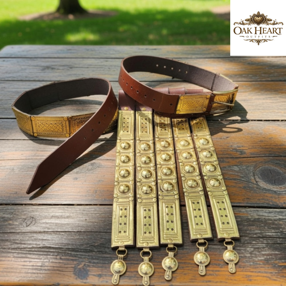 Roman Legionary Leather Belt with Brass | Reenactment Costume Armor