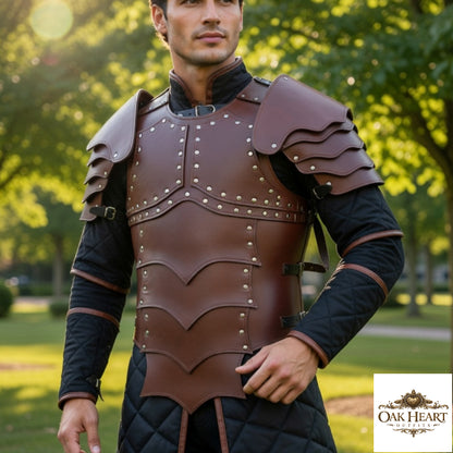 Brown Brigandine Leather Armor | Medieval Costume
