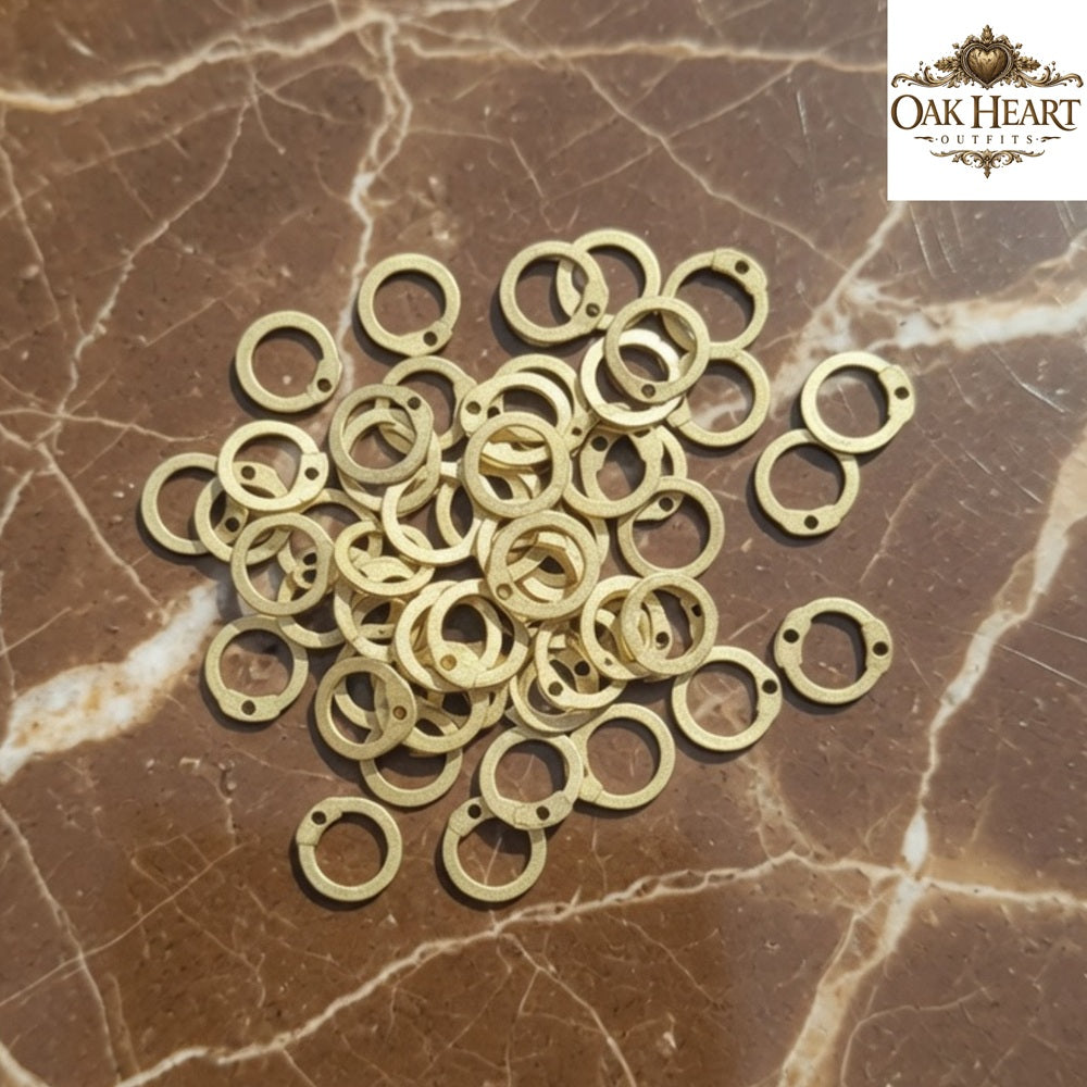 9mm Brass Flat Riveted Chainmail Rings with Rivets – Free Tool Included for Armor Making & Repair