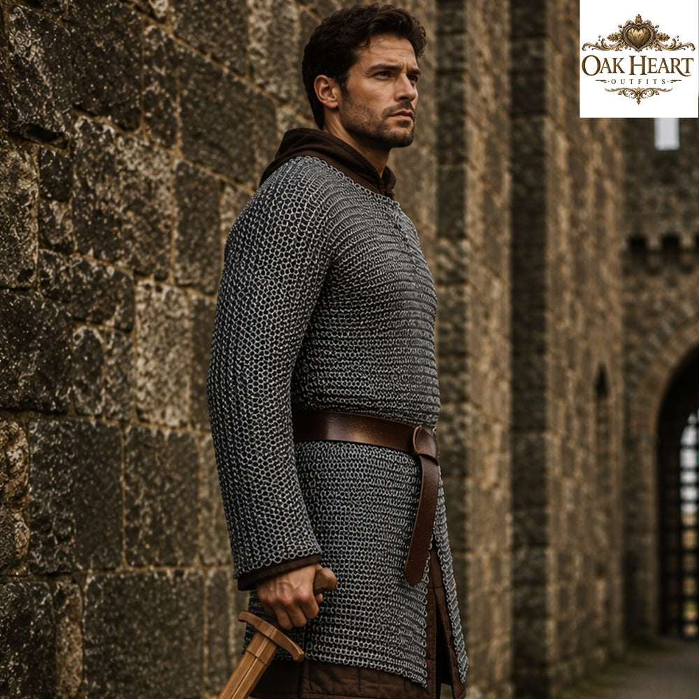 Medieval Viking Chainmail Hauberk – 6MM Round Ring Costume for Events