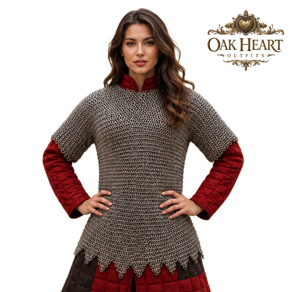 Medieval Knight Chainmail Hauberk – 9MM Riveted Rings Armor Shirt