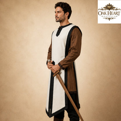 Medieval Cotton Tabard with Side Laces – Crusader Surcoat for LARP & Reenactment