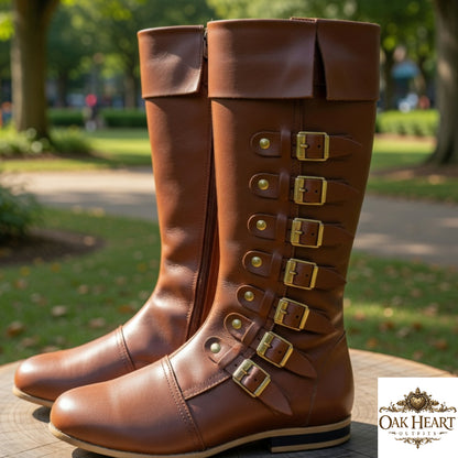 Leather Viking Long Boots | Medieval Shoes