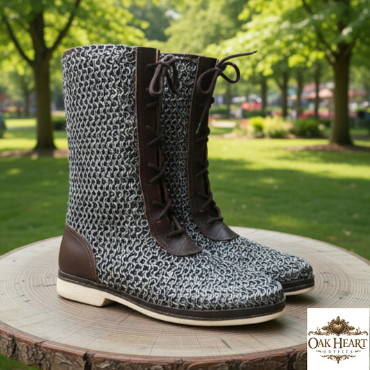 Medieval Viking Chainmail Boots | Stainless Steel LARP & Reenactment Gear
