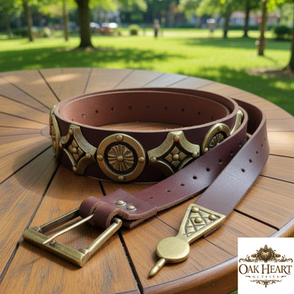 Medieval Leather Belt for Ren Faire, LARP & Reenactment Costume