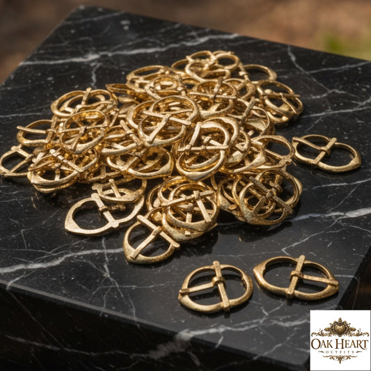 Medieval Brass Belt Buckle – Small Handcrafted LARP & Leather Craft Hardware