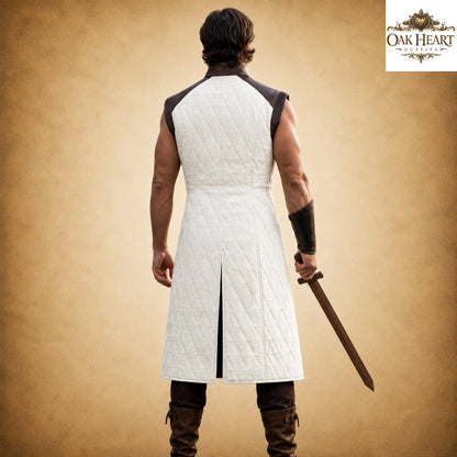 Sleeveless Medieval Gambeson Tunic, Ren Faire Costume, SCA Armor Padding, LARP