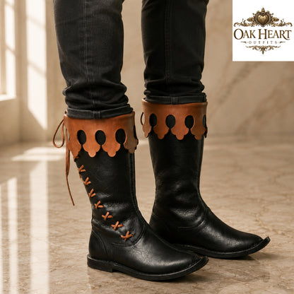 Medieval Leather Boots, Viking LARP Footwear, Renaissance Faire Boots,