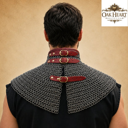 Medieval Chainmail Collar – Flat Riveted & Washer Gorget