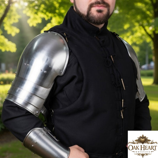 Medieval Steel Pauldrons XIV Century Arm Armor Knight LARP Cosplay Gear