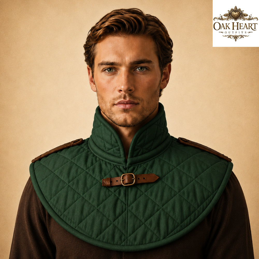 Medieval Padded Cotton Collar – Quilted LARP Neck Guard for Ren Faire & Costume Armor