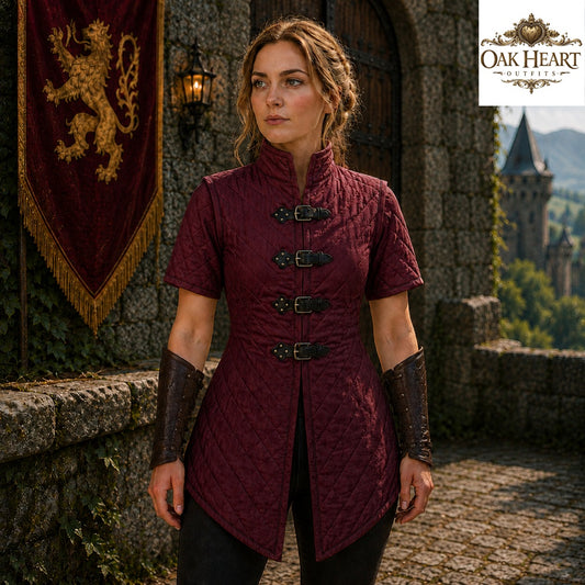 Medieval Viking Gambeson for Women | Quilted Armor Jacket | LARP Costume |