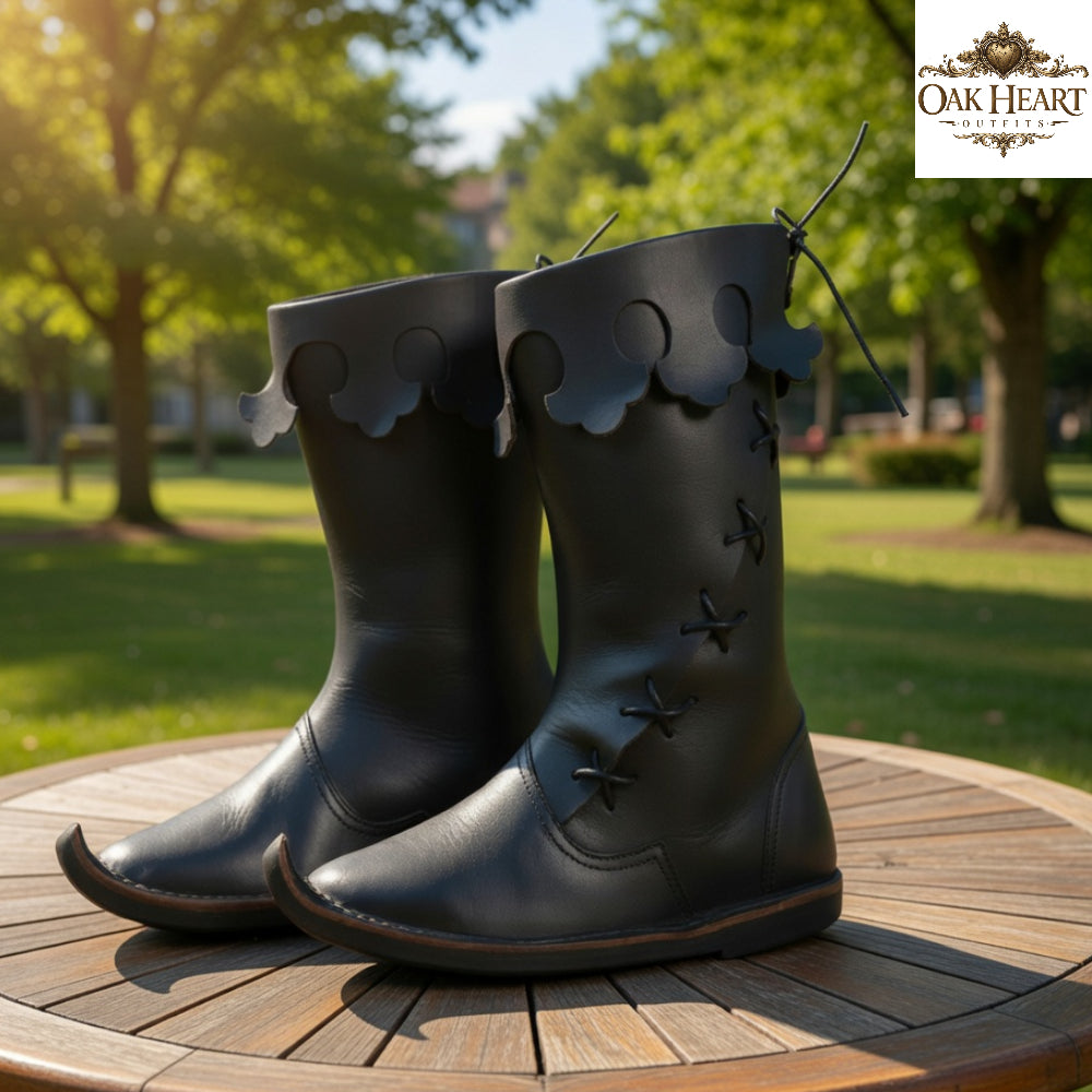 Medieval Viking Leather Boots – LARP, Ren Faire Costume Footwear