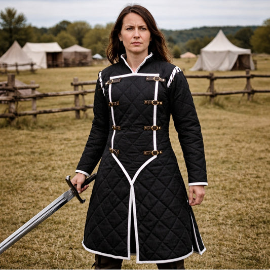 Medieval Gambeson LARP Armor – Viking Padded Jacket Full Sleeves Reenactment Costume