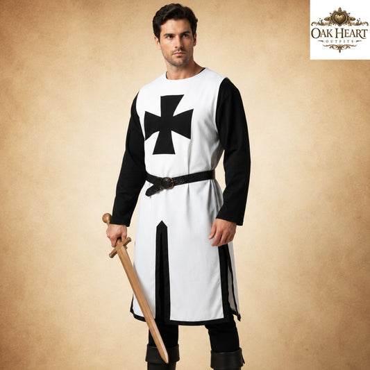 Medieval Templar Knight Tunic – Crusader Cotton Surcoat | LARP & Reenactment Costume