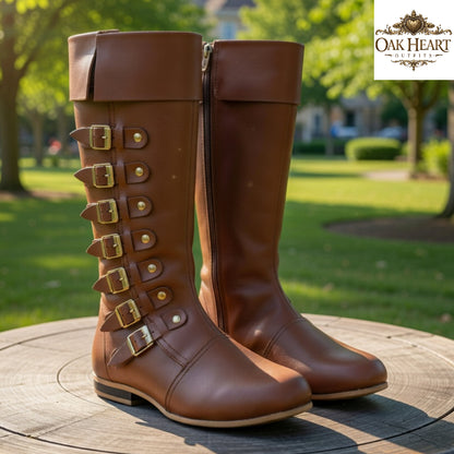 Leather Viking Long Boots | Medieval Shoes