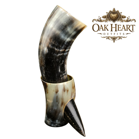 Medieval Viking Horn Mug Set – Handmade Natural Drinking Horn