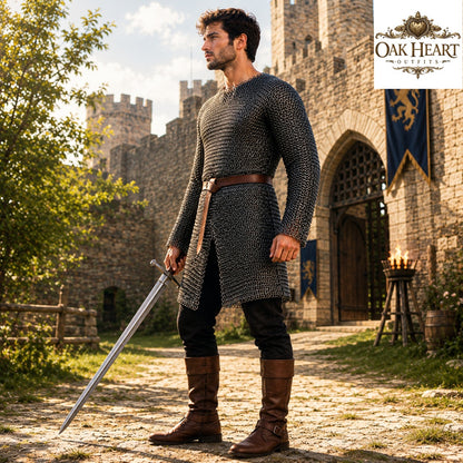 Medieval Chainmail Shirt – 9mm Round Riveted Rings with Flat Washers