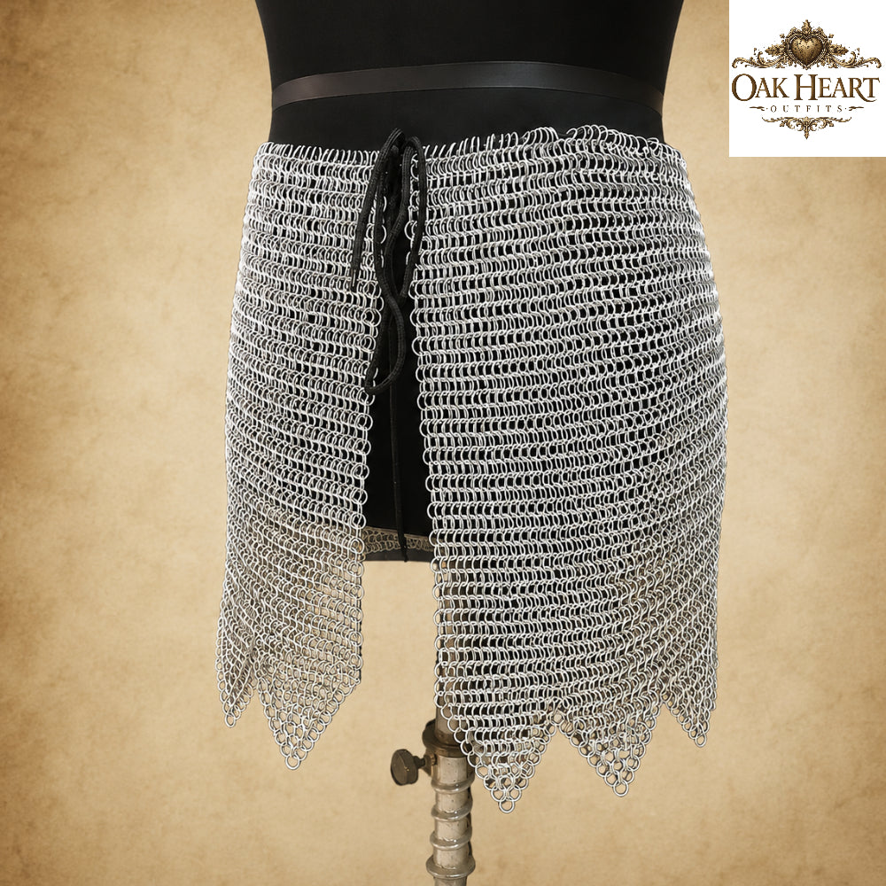 Aluminum Chainmail Skirt Handmade, Zig Zag Design, Renaissance Faire Outfit,