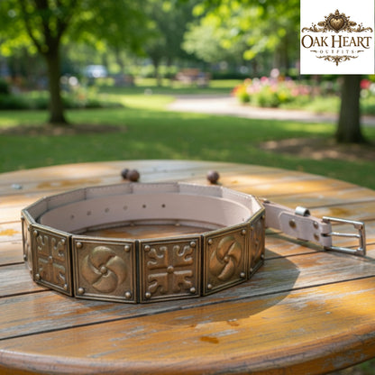 Roman Centurion Belt – Brass Leather Belt for Reenactment & LARP