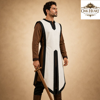 Medieval Cotton Tabard with Side Laces – Crusader Surcoat for LARP & Reenactment