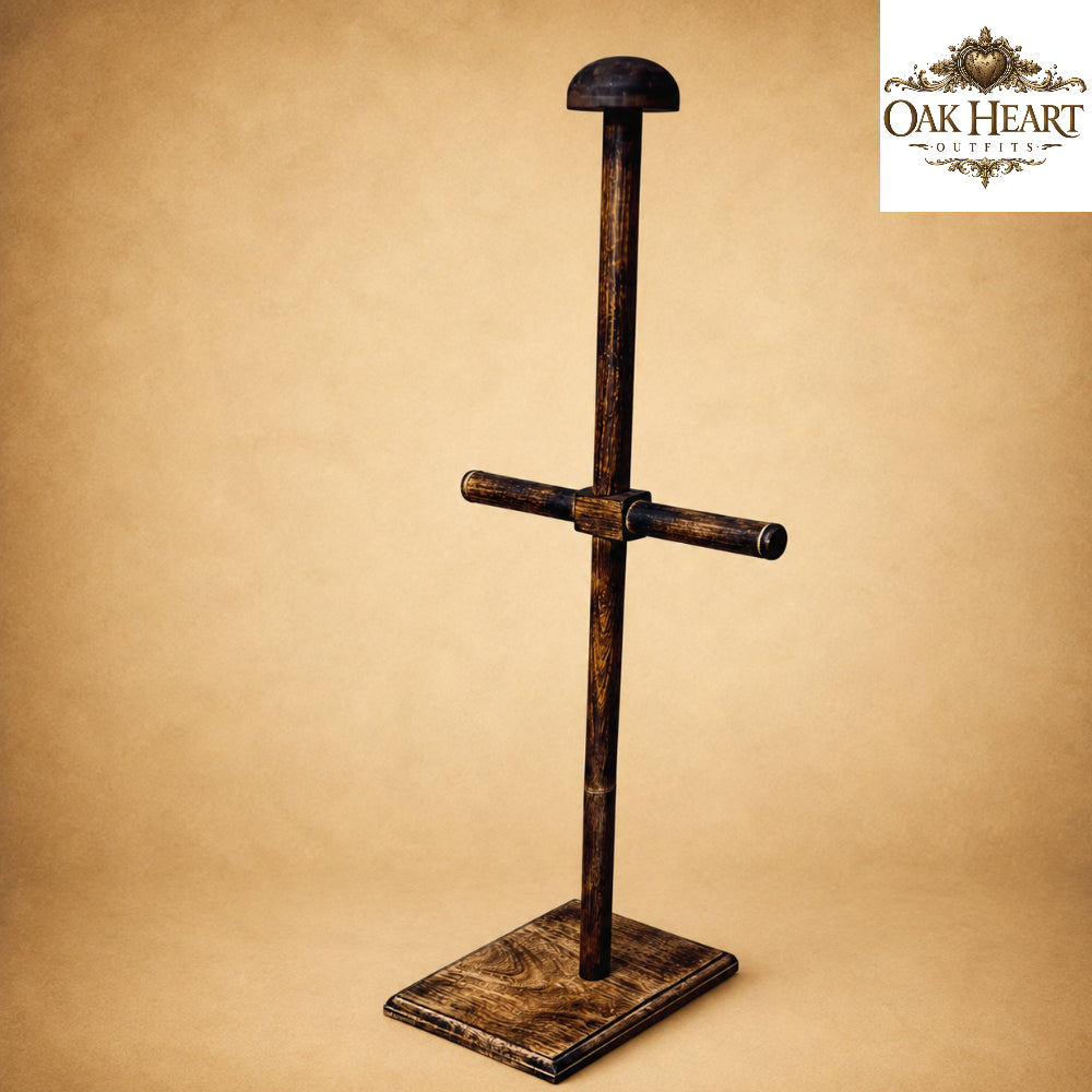 Handcrafted Wooden Lorica Stand | Heavy-Duty Medieval Roman Armor Display Stand