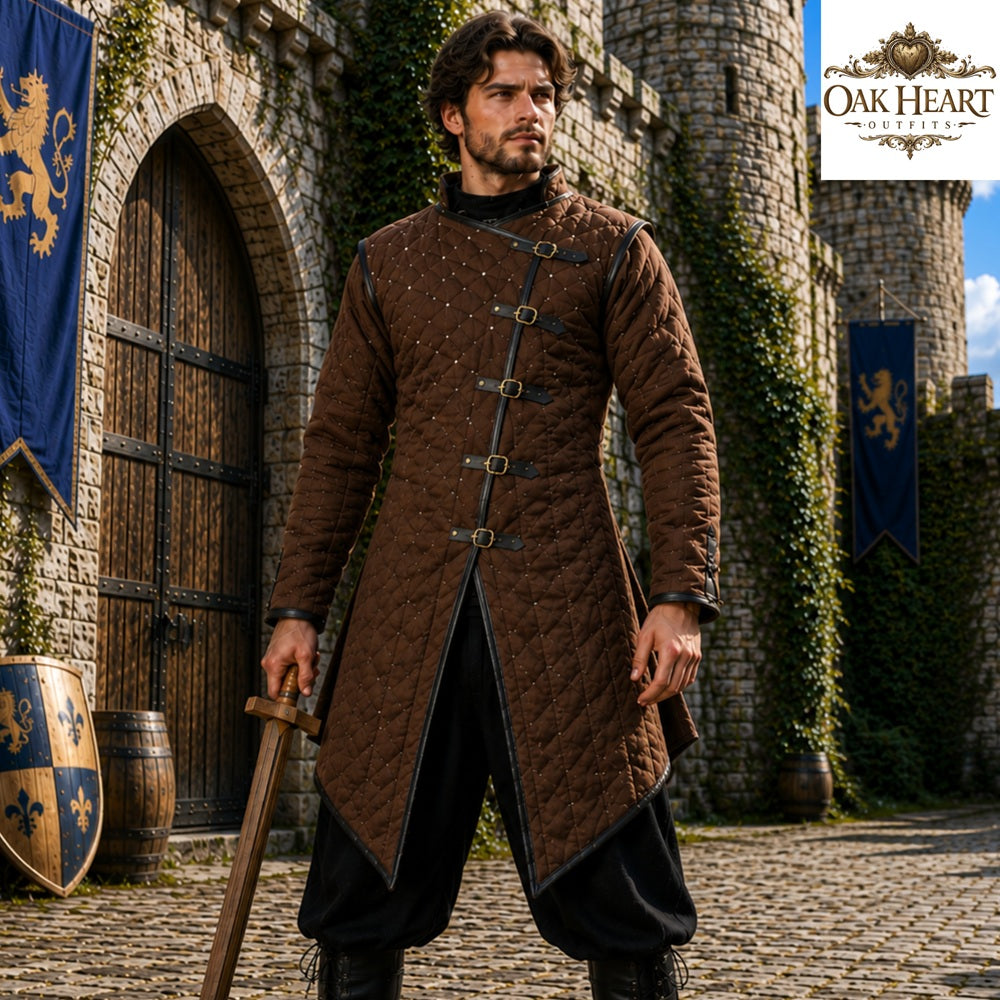 Medieval Cotton Gambeson Aketon Jacket, Handmade Padded Armor for Ren Faire