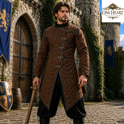 Medieval Cotton Gambeson Aketon Jacket, Handmade Padded Armor for Ren Faire