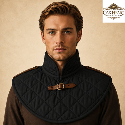 Medieval Padded Cotton Collar – Quilted LARP Neck Guard for Ren Faire & Costume Armor