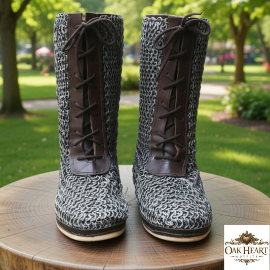 Medieval Viking Chainmail Boots | Stainless Steel LARP & Reenactment Gear