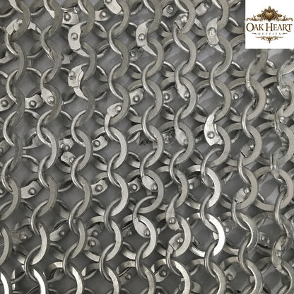 Medieval Sleeveless Chainmail Hauberk – 9MM Round Ring Riveted Aluminium Armor