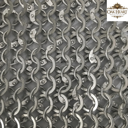 Medieval Sleeveless Chainmail Hauberk – 9MM Round Ring Riveted Aluminium Armor